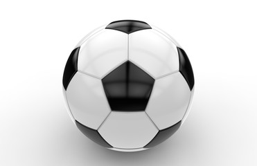 Black and white soccer ball; 3d rendering