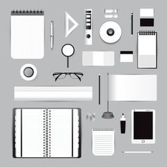 White identity template with blue origami elements. Vector compa © ploygraphic