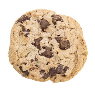 Chocolate chip cookie isolated on white background