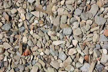 Gray gravel for laying of asphalt roads