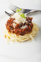 Spaghetti Bolognese auf einem Teller