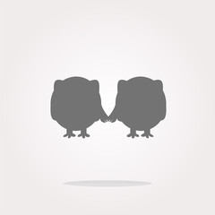 vector Glossy isolated website and internet web icon with owl symbol. Web Icon Art. Graphic Icon Drawing