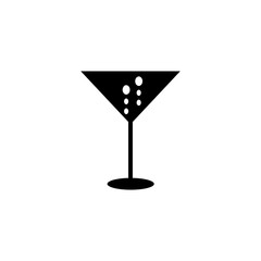 Black alcohol drink in glass icon