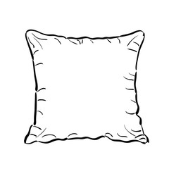 Throw pillow sketch. Vector illustration.