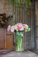 Beautiful pink flowers in vase