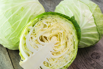 Obraz premium Fresh, organic green cabbage.