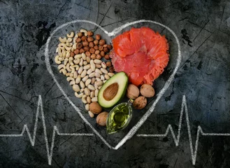 Foto op Plexiglas healthy fats. healthy fats for heart. top view. © Tatyana Sidyukova