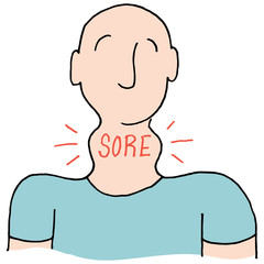 Man with a sore throat