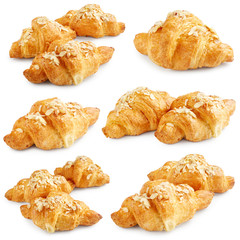Fresh sweet croissants. Set