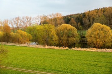 Spring sunset on the river