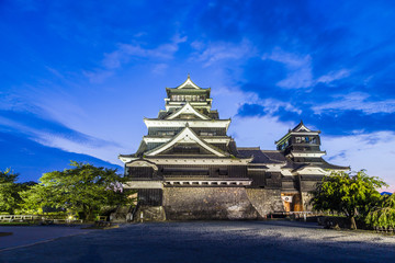 Fototapeta na wymiar Kumamoto Castle at night in Kumamoto, Kyushu, Japan.
