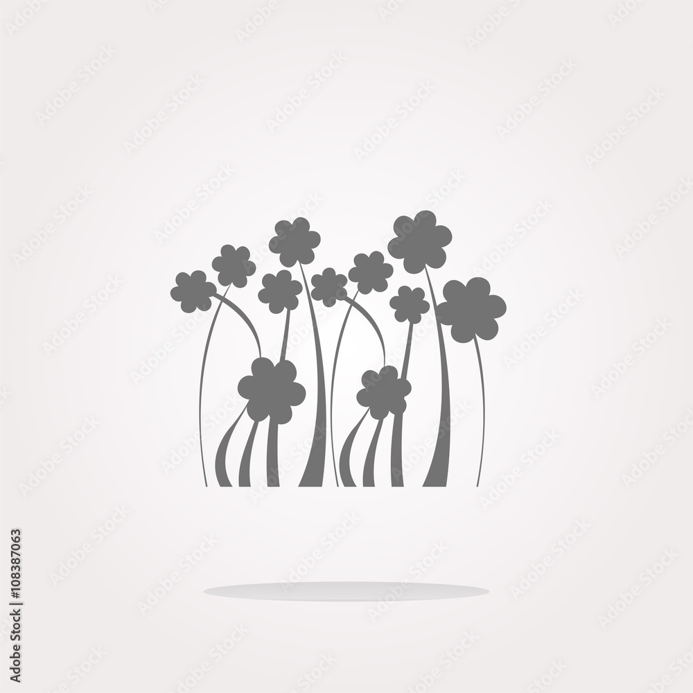 Poster vector flower web icon button isolated on white. web icon art. graphic icon drawing