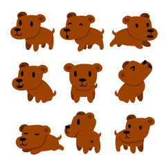 Cartoon character dog poses