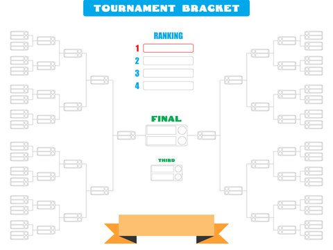 Vector illustration of a blank tournament bracket for 32 teams - Eps10 Vector graphics and illustration
