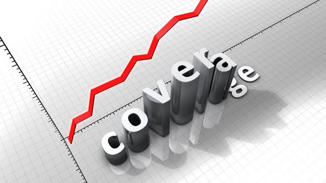 Growing chart graphic animation, Coverage.	