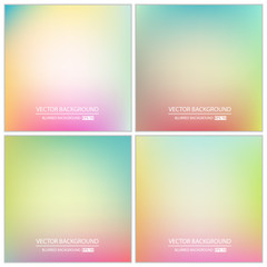 Abstract Creative concept vector multicolored blurred background set. For Web and Mobile Applications, art illustration template design, business infographic and social media, modern decoration