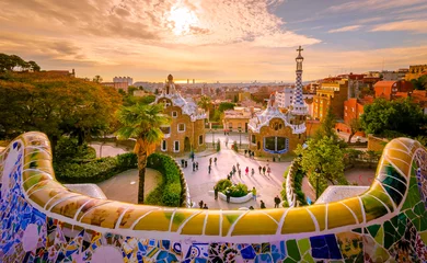 Wall murals Picture of the day Guell park in Barcelona