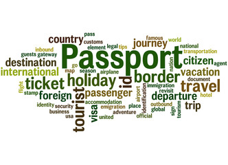 Passport, word cloud concept 3