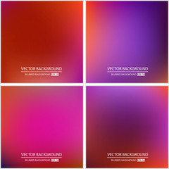 Abstract Creative concept vector multicolored blurred background set. For Web and Mobile Applications, art illustration template design, business infographic and social media, modern decoration