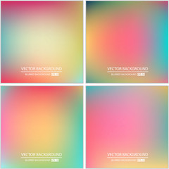 Abstract Creative concept vector multicolored blurred background set. For Web and Mobile Applications, art illustration template design, business infographic and social media, modern decoration