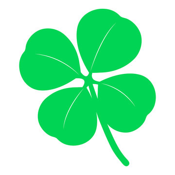 Isolated green four leaf clover (Trifolium repens) clip art which symbolizes good luck - Eps10 Vector graphics and illustration