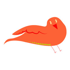 Isolated funny and colorful bird cartoon. Single bird clip art for preschool children books - Eps10 Vector graphics and illustration