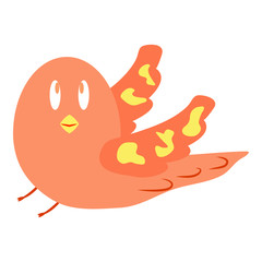 Isolated funny and colorful bird cartoon. Single bird clip art for preschool children books - Eps10 Vector graphics and illustration