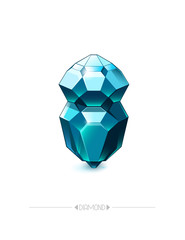 Diamond isolated on white background