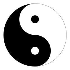 Isolated black and white "Yin Yang" symbol of harmony and balance in Chinese philosophy on a white background - Eps10 Vector graphics and illustration