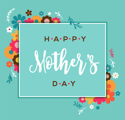 Fototapeta na wymiar Happy Mother's Day greeting card and lettering design