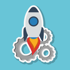 Graphic design of rocket , vector illustration