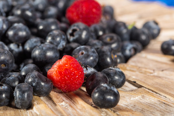 Fresh blueberries and raspberries