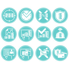 Twelve business icons for website.