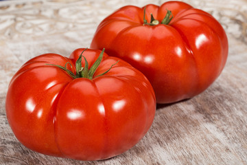 Fresh, juicy, organic red tomatoes