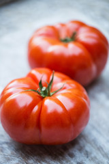 Fresh, juicy, organic red tomatoes