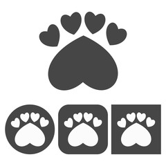 Paw Print - vector icons set