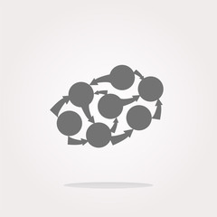 vector Graph Icon on Round Button