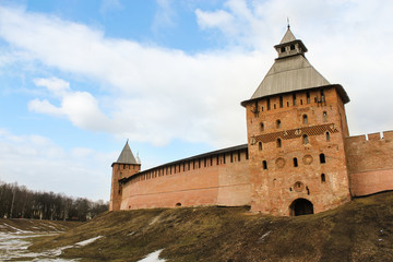 Fototapeta na wymiar Ancient tower of the Kremlin.