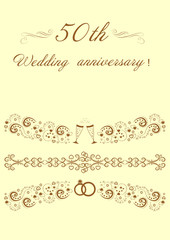   50th Wedding anniversary Invitation original vector Illustrat