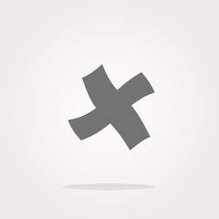 vector Glossy plus icon isolated on white background