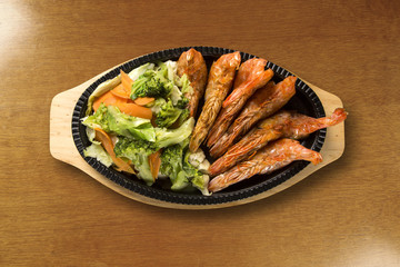 Grilled Shrimp with vegetable