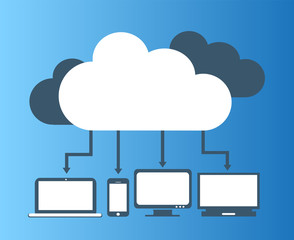 Cloud computing technology scheme eps10 vector illustration