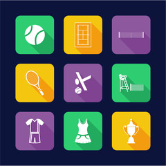Tennis Icons Flat Design