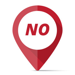 Red No map pin pointer concept