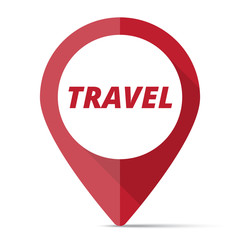 Red Travel map pin pointer concept