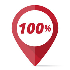 Red Sale 100% map pin pointer concept