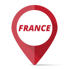 Red France map pin pointer concept