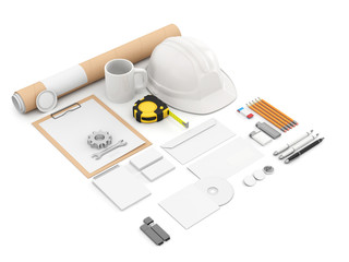 Identity mock up for construction or industrial company