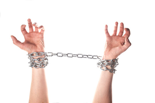 Two hands in chains