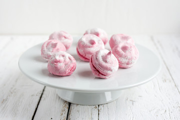 Homemade pink marshmallows currant - zephyr